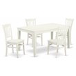 Pemberly Row 5-Piece Rectangle Dining Set in White