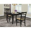 Pemberly Row Norfolk 3-Piece Wood Dining Set with Ladder Back in Black