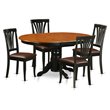 Pemberly Row 5-Piece Wood Dining Table Set in Black and Cherry Finish