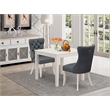 Pemberly Row 3-Piece Dinette Set with Faux Leather Chairs in Linen White