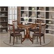 Pemberly Row 5-Piece Dining Set with Faux Leather Seats in Mahogany