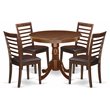 Pemberly Row 5-Piece Dining Set with Faux Leather Seats in Mahogany