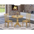 Pemberly Row 3-Piece Dining Set with Slatted Chairs in Oak