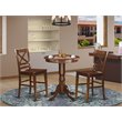 Pemberly Row 3-Piece Wood Dining Set in Mahogany Finish