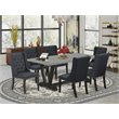 Pemberly Row 7-Piece Dining Set with Cement Top and Tufted Chairs