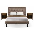 Pemberly Row 3-Piece Queen Wood Bedroom Set in Khaki Brown Finish