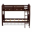 Pemberly Row Wood Twin Bunk Bed with Guard Rails in Java Finish