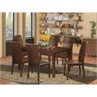 Pemberly Row 7-Piece Mahogany Wood Dining Table and Chairs Set