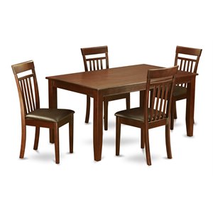 Pemberly Row 5-Piece Wood Dining Set with Mahogany Finish
