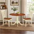 Pemberly Row 3-Piece Wood Dining Set with Drop Leaf Table in Buttermilk & Cherry