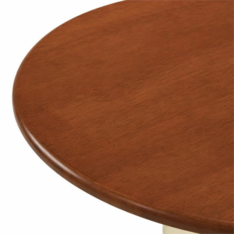 Pemberly Row 3-Piece Wood Dining Set with Drop Leaf Table in Buttermilk & Cherry