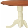 Pemberly Row 3-Piece Wood Dining Set with Drop Leaf Table in Buttermilk & Cherry