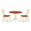 Pemberly Row 3-Piece Wood Dining Set with Drop Leaf Table in Buttermilk & Cherry