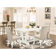 Pemberly Row 5-Piece Rectangular Wood Dinette Set in Linen White and Cream