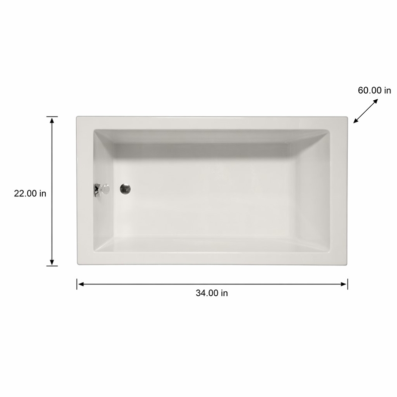 Pemberly Row Rectangle Whirlpool and Air Jet Bathtub in Biscuit 60