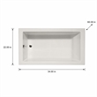 Pemberly Row Rectangle Whirlpool and Air Jet Bathtub in Biscuit 60