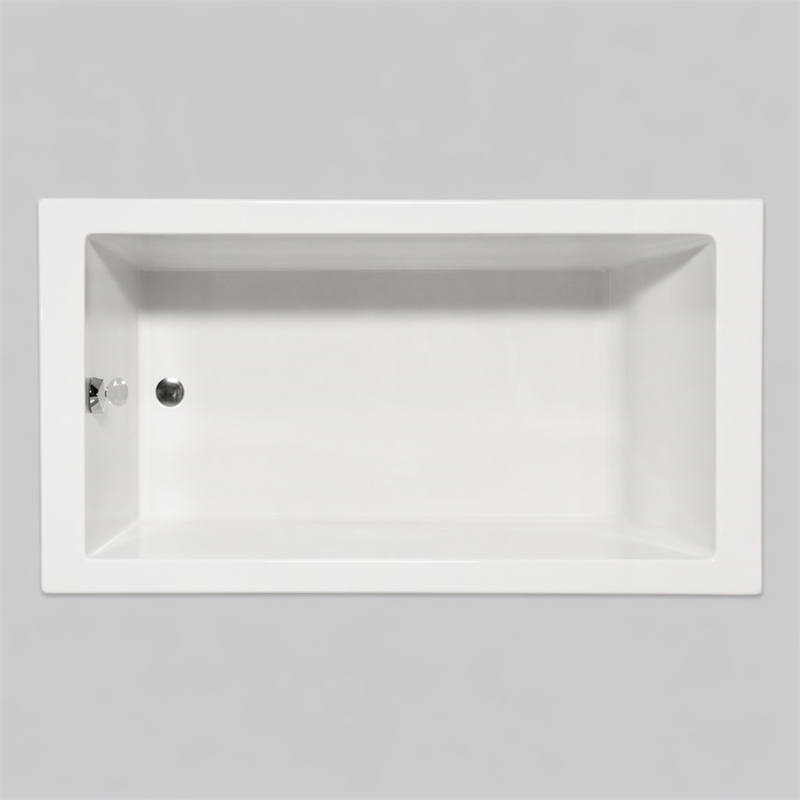 Pemberly Row Rectangle Whirlpool and Air Jet Bathtub in Biscuit 60