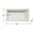 Pemberly Row Rectangle Massaging Air Jet Bathtub in Biscuit 66