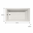 Pemberly Row Venice Rectangle Massaging Air Jet Bathtub Biscuit 72