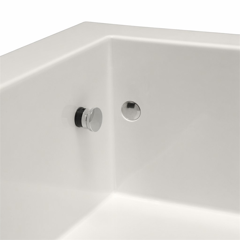 Pemberly Row Venice Rectangle Whirlpool Bathtub 60x32x22 in Biscuit
