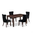 Pemberly Row 5-Piece Kitchen Table Set in Mahogany and Black
