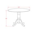 Pemberly Row 3-Piece Wood Dining Set with Fabric Upholstered Chairs in Oak