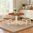 Pemberly Row Dublin 3-Piece Dining Table Set in Buttermilk & Cherry