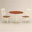 Pemberly Row Dublin 3-Piece Dining Table Set in Buttermilk & Cherry
