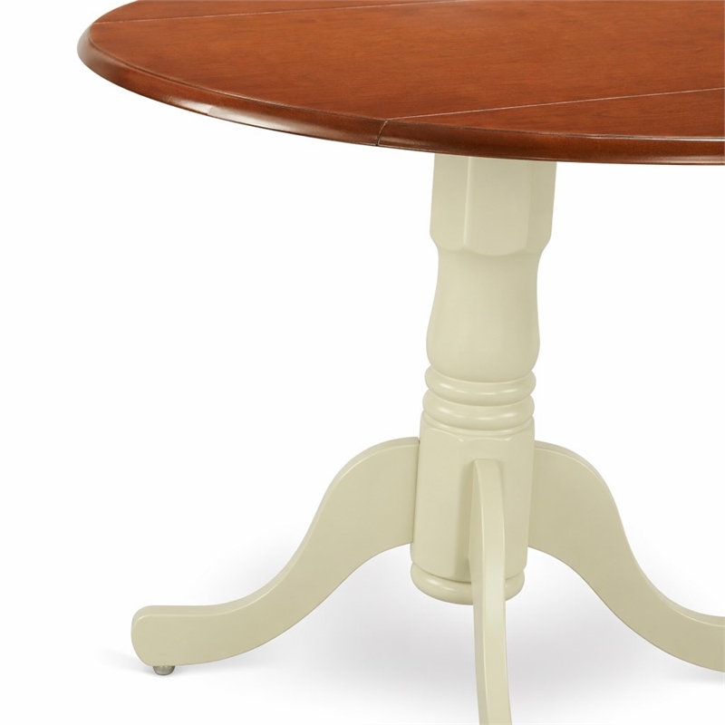 Pemberly Row Dublin 3-Piece Dining Table Set in Buttermilk & Cherry