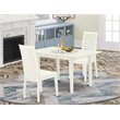 Pemberly Row 3-Piece Dining Table and Slatted Chairs in Linen White