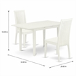 Pemberly Row 3-Piece Dining Table and Slatted Chairs in Linen White