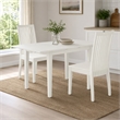 Pemberly Row 3-Piece Dining Table and Slatted Chairs in Linen White