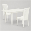 Pemberly Row 3-Piece Dining Table and Slatted Chairs in Linen White