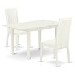 Pemberly Row 3-Piece Dining Table and Slatted Chairs in Linen White