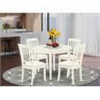 Pemberly Row 5-Piece Dining Set in Linen White with Fabric Chairs