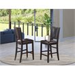 Pemberly Row Leather Counter Height Stools in Black (Set of 2)
