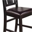 Pemberly Row Leather Counter Height Stools in Black (Set of 2)