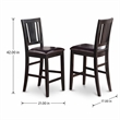 Pemberly Row Leather Counter Height Stools in Black (Set of 2)