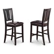 Pemberly Row Leather Counter Height Stools in Black (Set of 2)