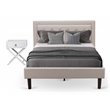 Pemberly Row 2-Piece Fabric Bedroom Set in Mist Beige