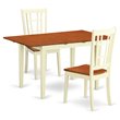 Pemberly Row Buttermilk and Cherry 3-Piece Dining Set with Wood Seats