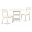 Pemberly Row 3-Piece Dining Set with Drop Leaves in Linen White Finish