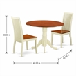 Pemberly Row Dublin Traditional Wood Dining Set in Cream/Cherry