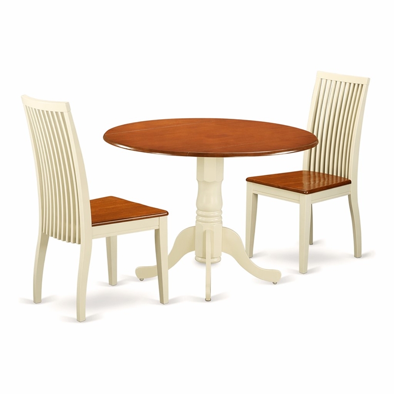 Pemberly Row Dublin Traditional Wood Dining Set in Cream/Cherry