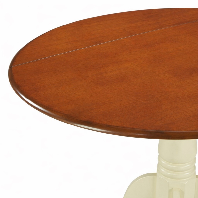 Pemberly Row Dublin Traditional Wood Dining Set in Cream/Cherry