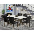 Pemberly Row 7-Piece Dining Set with Leather Upholstered Chairs and Wood Table