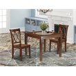 Pemberly Row 3-Piece Dining Table Set and X-Back Chairs in Mahogany