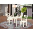 Pemberly Row 3-Piece Dining Set in Linen White with Double X Back Chairs