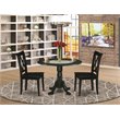 Pemberly Row Dublin Dining Table with X-Back Chairs in Black Wood