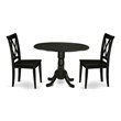 Pemberly Row Dublin Dining Table with X-Back Chairs in Black Wood
